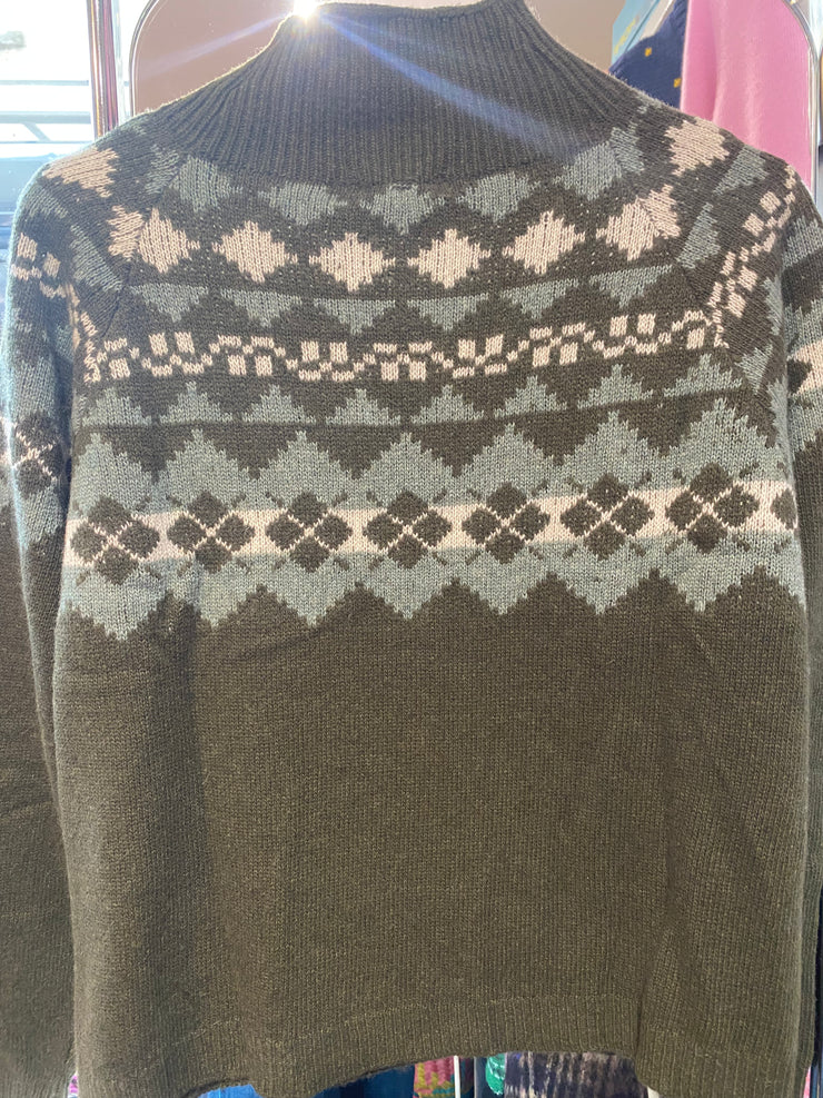 Fairisle Cashmere Funnel Neck Jumper
