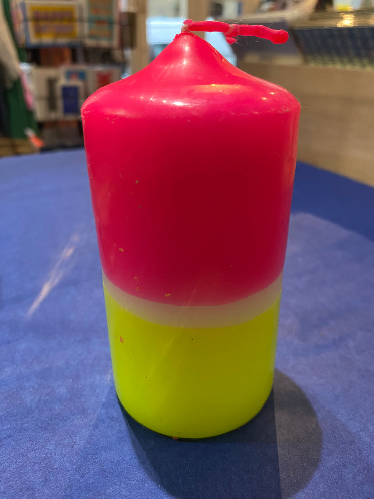 Dip Dye Pillar Candle Sunny Day