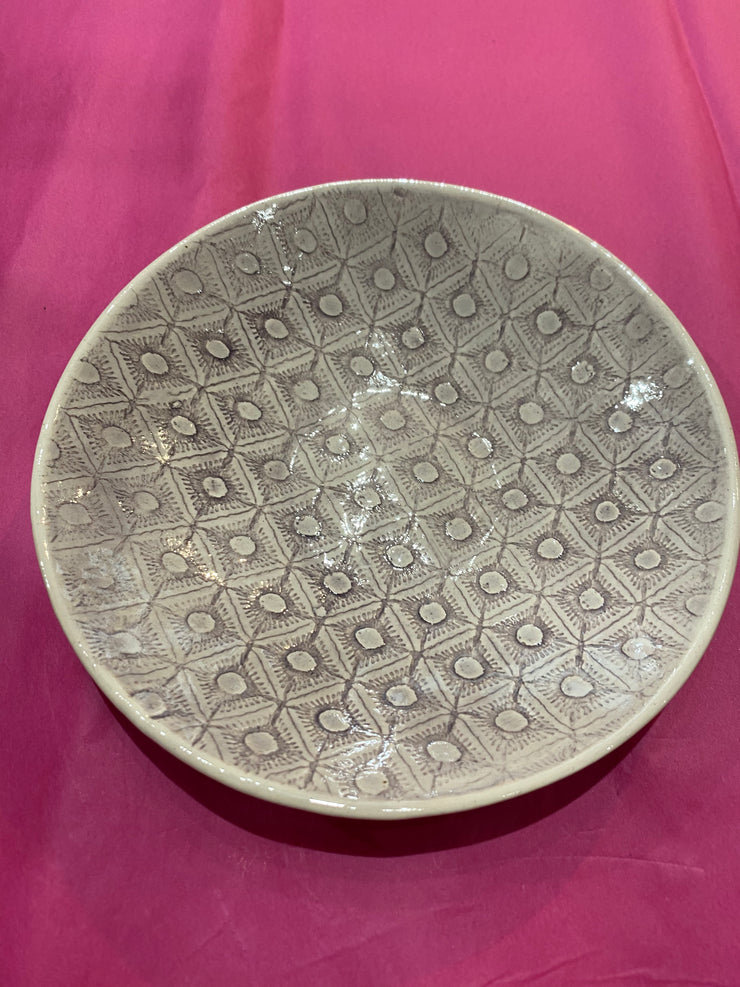 Wonki Ware Patterned Round Salsa Dish