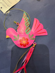 Tin Floral Bird Decorations