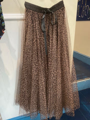 Leopard Print Tulle Layered Skirt