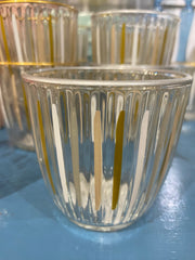 White & Gold Striped Glasses - Tumblers