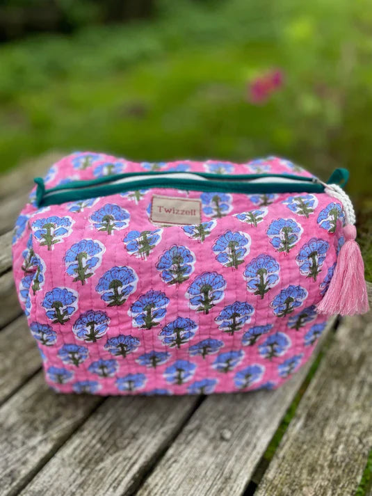 Twizzell Indian Block Print Wash Bags - Medium