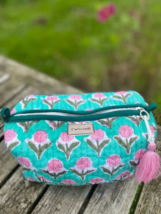 Twizzell Indian Block Print Wash Bags - Medium