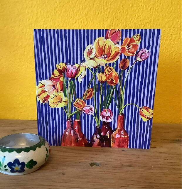 Tamsyn Gregory Card - Stripes & Tulips