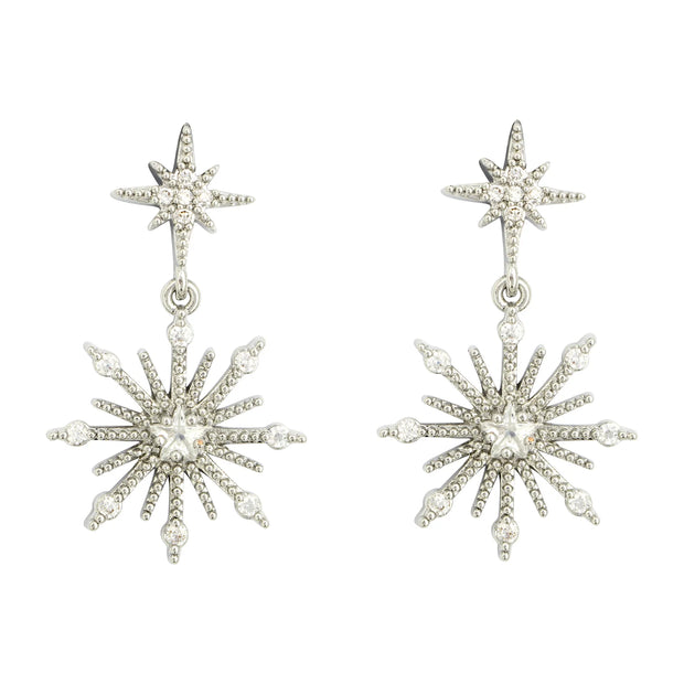 Ashiana Northern Silver Star Stud Earrings