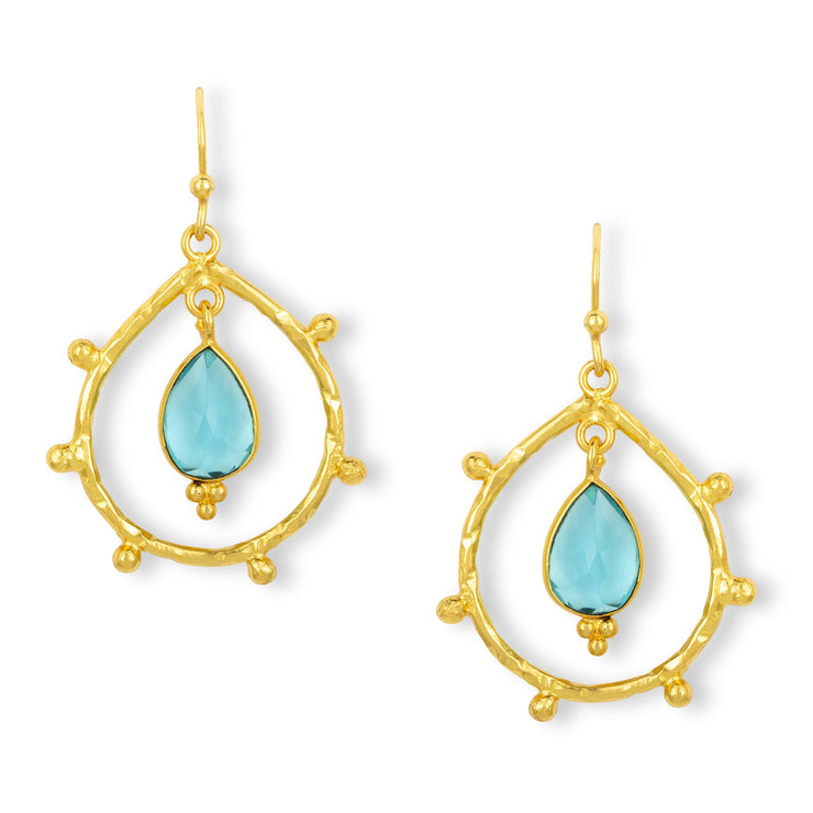 Ashiana Iga Earrings - Blue Topaz