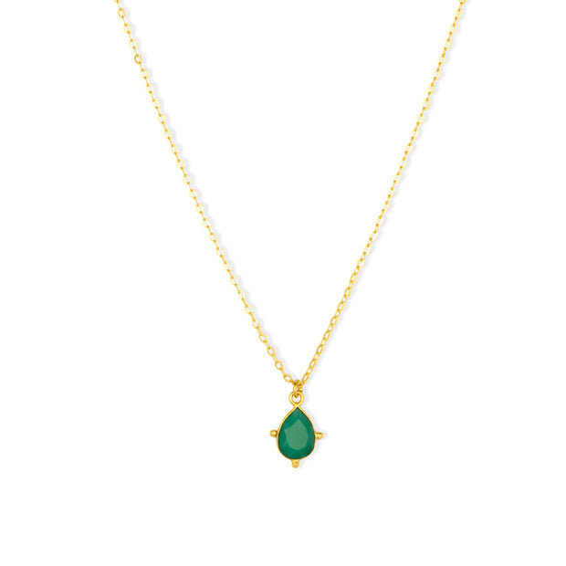 Ashiana Snowdrop Green Onyx Necklace