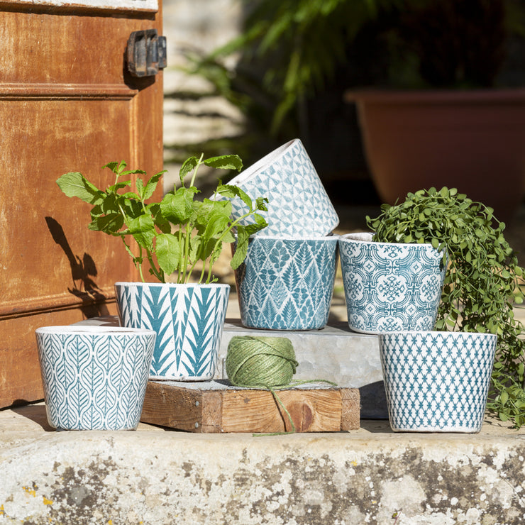 Dutch Plant Pots in Assorted Designs - Teal