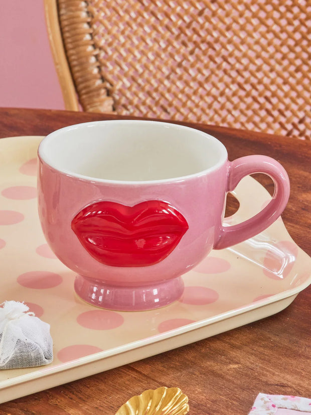 Pink Ceramic Lips Mug