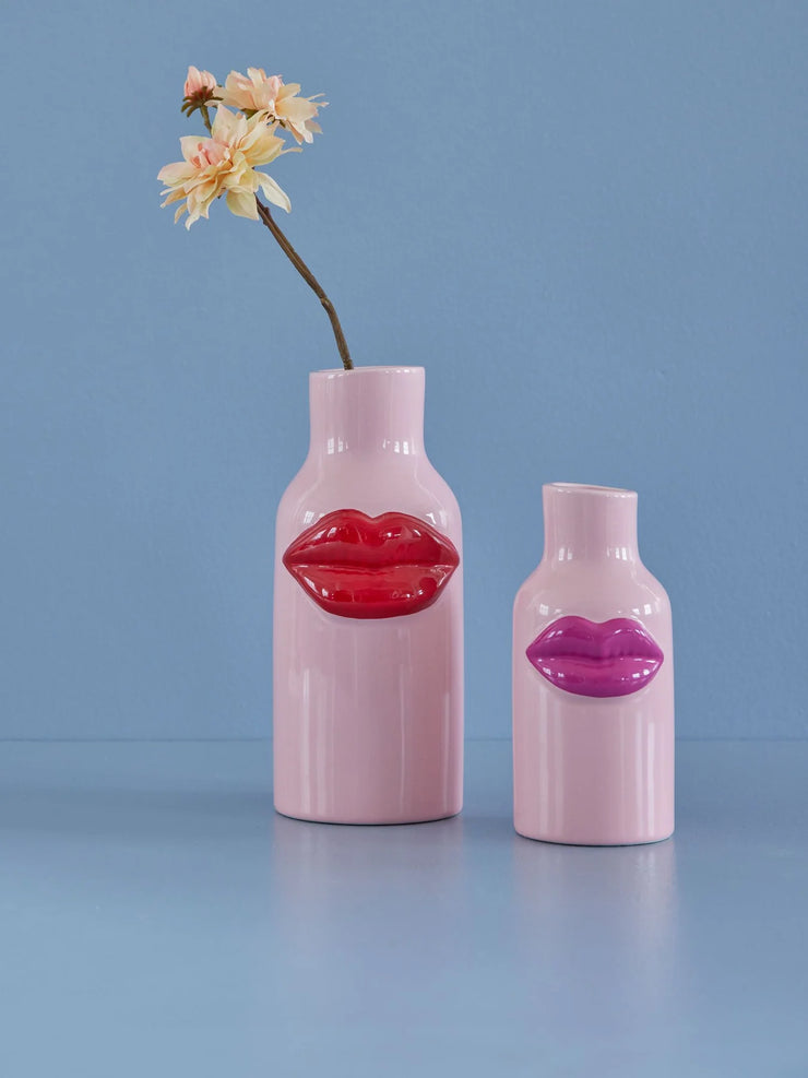 Pink Ceramic Lips Vase - Large