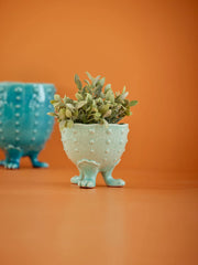 Rice Ceramic Flower Pot - Mint Small