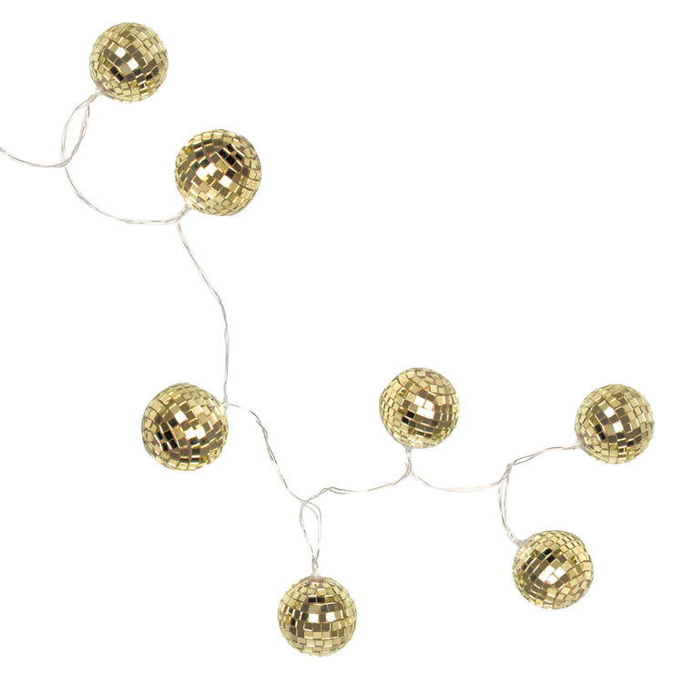 Luxe Gold Disco Balls String of Lights