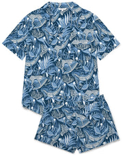 Myza Pyjama Set - Short Sleeve Short Ocean Blue
