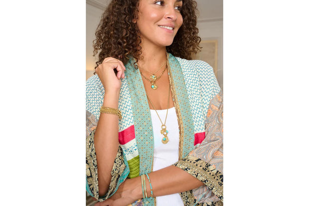 Boho Betty Necklace - Luma Turquoise Howlite Charm Necklace