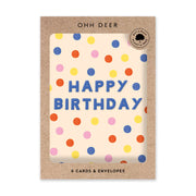 Happy Birthday Polka Dot Cards - Set of 6