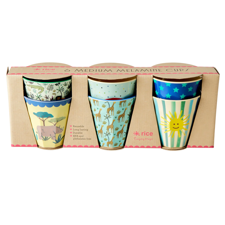 Rice Melamine Cups - Fun Times Blues