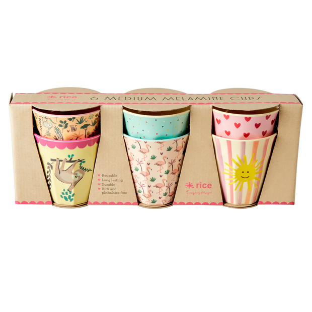 Rice Melamine Cups - Fun Times Pinks