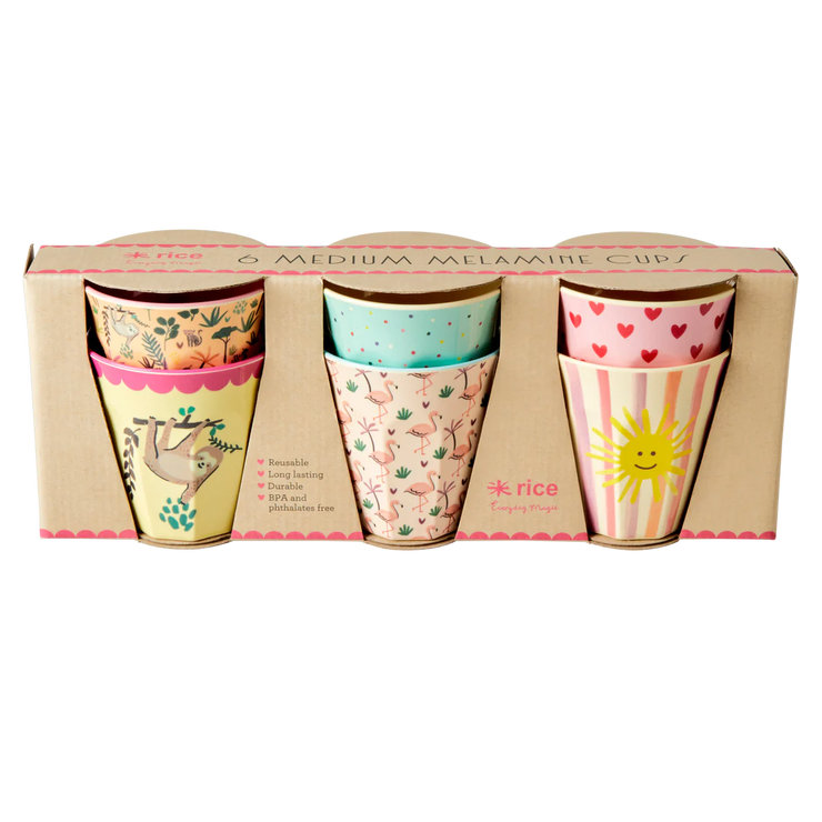 Rice Melamine Cups - Fun Times Pinks