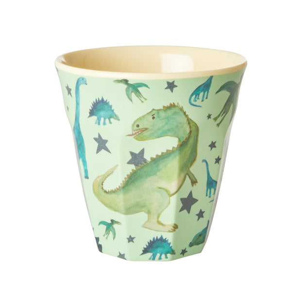 Rice Melamine Cups - Green Dino Print
