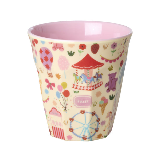 Rice Melamine Cups - Pink Funfair Print
