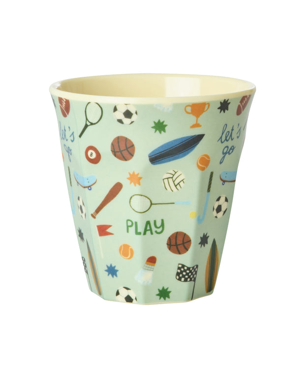 Rice Melamine Cups - Green Sports Print