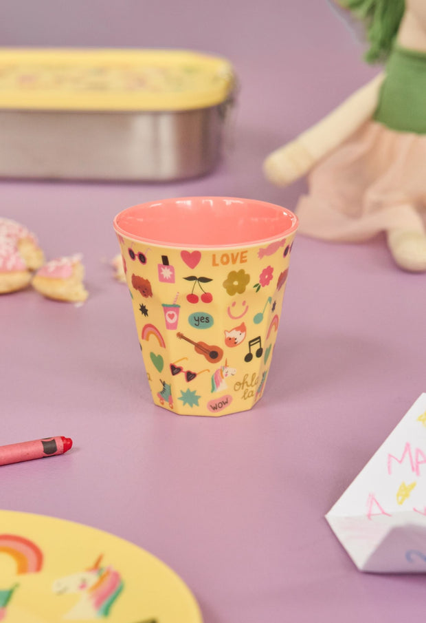 Rice Melamine Cups - Unicorn Love Print