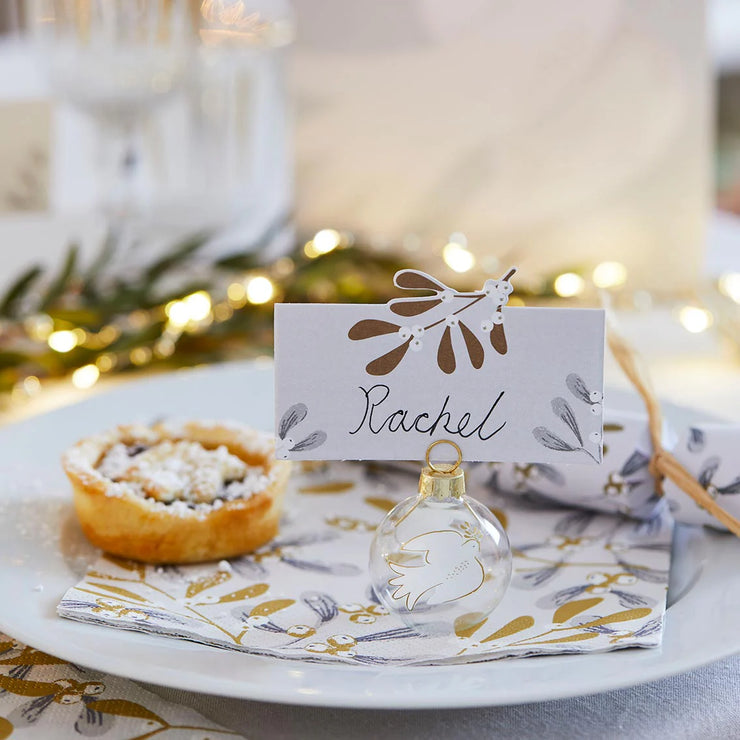 Mistletoe Bauble Place Card Holders - Set of 6