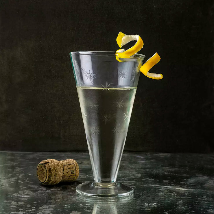 Etched Prosecco Glasses - Stars