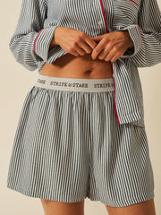 Stripe & Stare Stripe Pyjama Shorts - Midnight Stripe