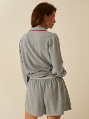 Stripe & Stare Stripe Pyjama Shorts - Midnight Stripe