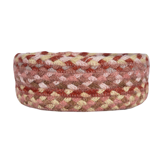 The Braided Rug Company Jute Basket -  Mini Coral