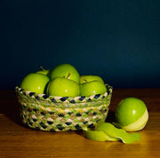 The Braided Rug Company Jute Basket -  Mini Mint