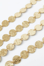 My Doris Long Gold Hammered Disc Necklace