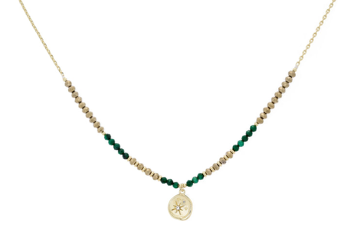 Boho Betty Necklace - Allat Malachite & Gold Necklace
