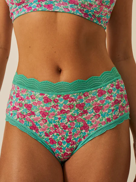 Stripe & Stare High Rise Knicker - Neon Meadow