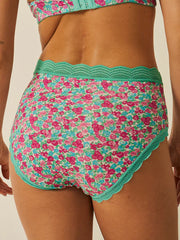 Stripe & Stare High Rise Knicker - Neon Meadow