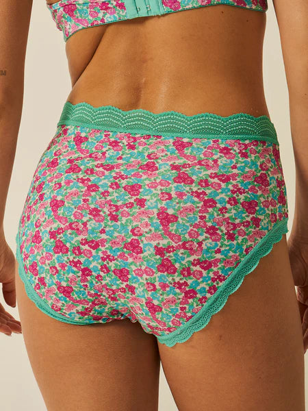 Stripe & Stare High Rise Knicker - Neon Meadow