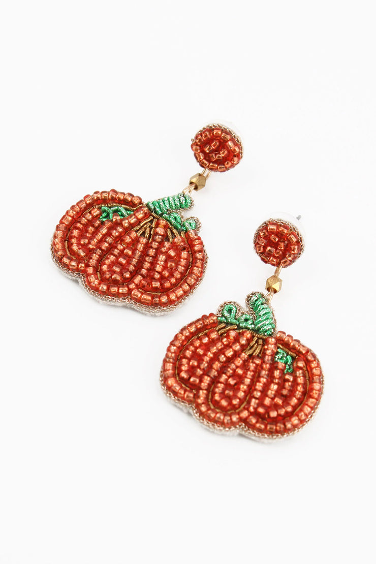 My Doris Beaded Pumpkin Earrings