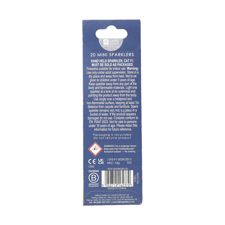 Retro Pop Mini Sparklers - 20 pack