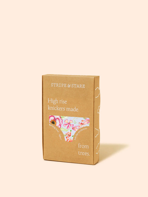 Stripe & Stare High Rise Knicker - Pastel Poppy