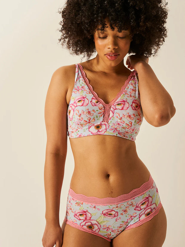 Stripe & Stare High Rise Knicker - Pastel Poppy