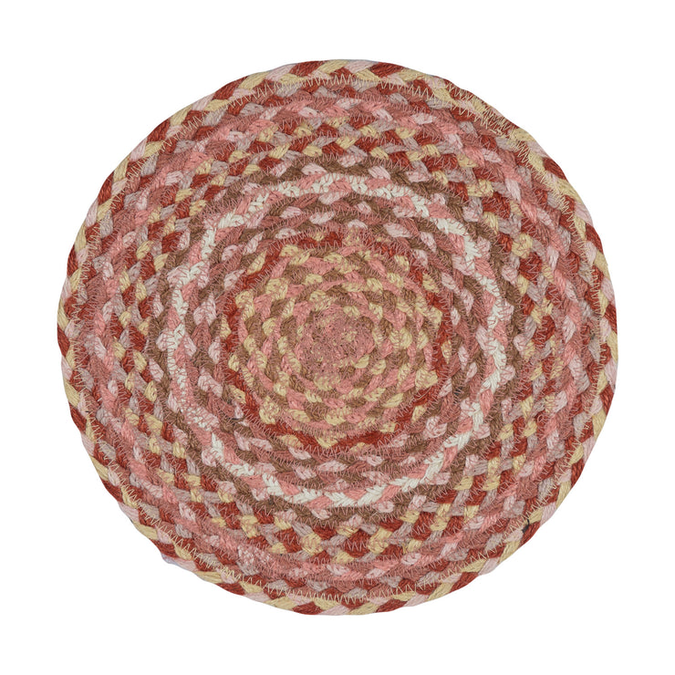 Braided Rug Company Jute Placemats Set of 6 - Coral