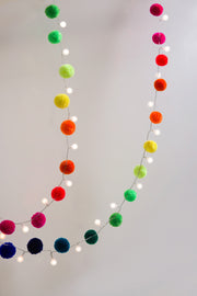 PomPom Galore Pom Pom Light Chain - Rainbow