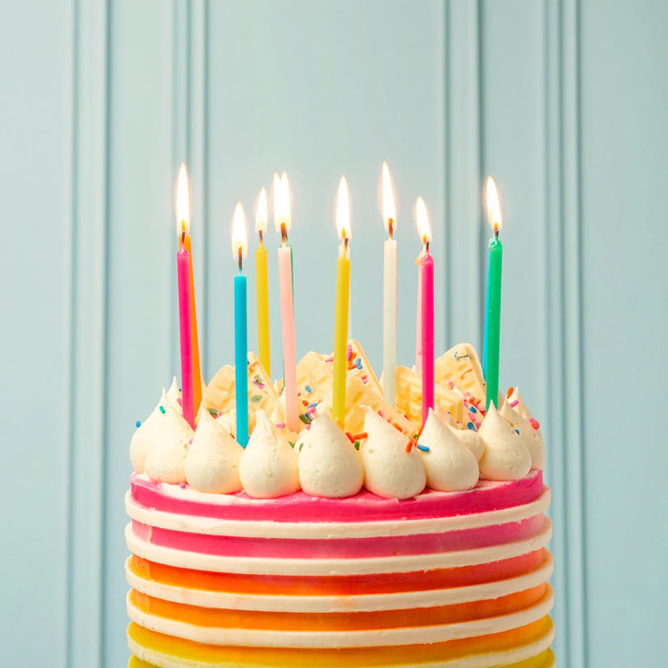 Rainbow Brights Birthday Candles - 16 Pack