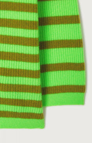 American Vintage Raxow Jumper - Fluo Green Striped