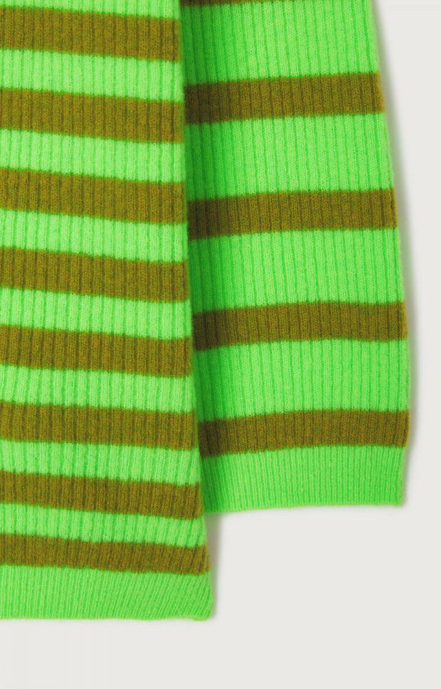 American Vintage Raxow Jumper - Fluo Green Striped