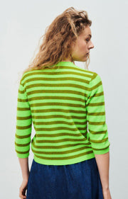 American Vintage Raxow Jumper - Fluo Green Striped