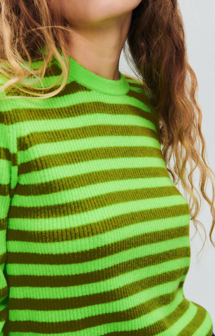 American Vintage Raxow Jumper - Fluo Green Striped