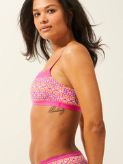 Stripe & Stare Square Neck Lace Bra - Retro Geo